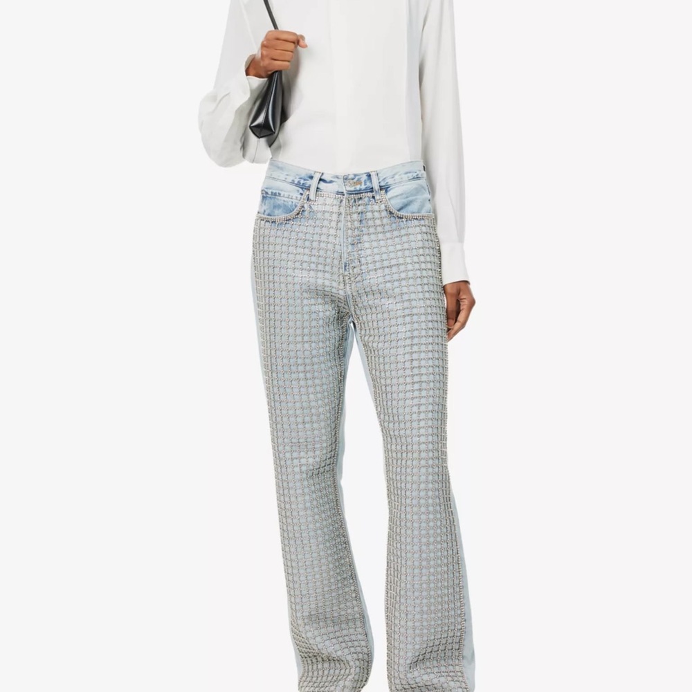 SHOWGIRLS! 
Frame: The Showgirl High Rise Wide Leg Jeans in Diamonte Crystal